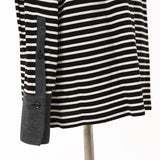 袖口布帛ボーダーロングTシャツ