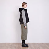 袖口布帛ボーダーロングTシャツ