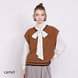 7G畦ライン入りVネックベスト