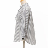 サッカーストライプボウタイブラウス