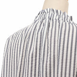 サッカーストライプボウタイブラウス