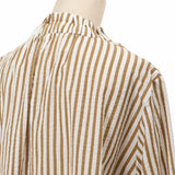 サッカーストライプボウタイブラウス