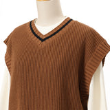 7G畦ライン入りVネックベスト