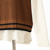 7G畦ライン入りVネックベスト