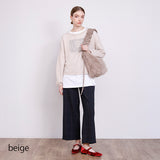 ラメ混メッシュニットプルオーバー