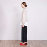 ラメ混メッシュニットプルオーバー