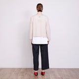 ラメ混メッシュニットプルオーバー