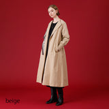 袖リブバックベルトコート