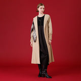 袖リブバックベルトコート