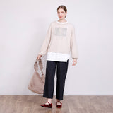 ラメ混メッシュニットプルオーバー