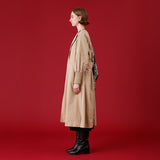 袖リブバックベルトコート