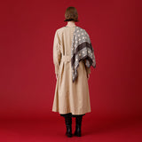 袖リブバックベルトコート