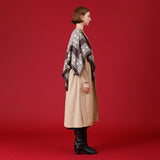 袖リブバックベルトコート