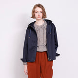 ストライプタックネックブラウス