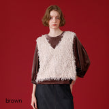 ライトベロアボリューム袖プルオーバー