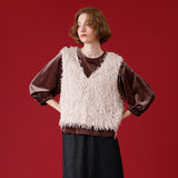 ライトベロアボリューム袖プルオーバー