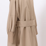 袖リブバックベルトコート