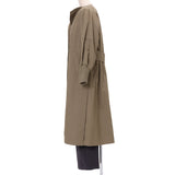 袖リブバックベルトコート