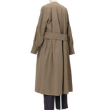 袖リブバックベルトコート