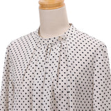 ダブルドットハイネックブラウス