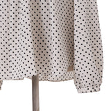 ダブルドットハイネックブラウス