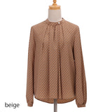 ダブルドットハイネックブラウス