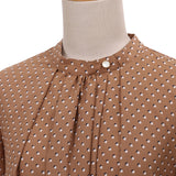 ダブルドットハイネックブラウス