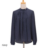 ダブルドットハイネックブラウス