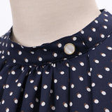 ダブルドットハイネックブラウス