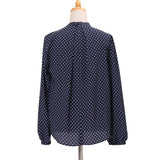 ダブルドットハイネックブラウス