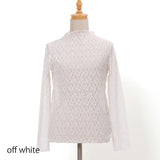 ストレッチレースボトルネックプルオーバー