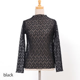 ストレッチレースボトルネックプルオーバー