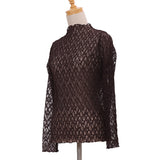 ストレッチレースボトルネックプルオーバー