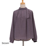 ジオメトリックプリントサイドタイブラウス