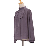 ジオメトリックプリントサイドタイブラウス