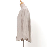 ストライプタックネックブラウス