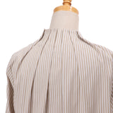 ストライプタックネックブラウス