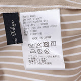 ストライプタックネックブラウス