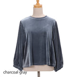 ライトベロアボリューム袖プルオーバー