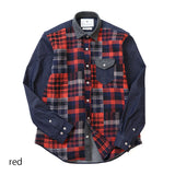 フロントパッチワークツイードシャツ【Made in Japan】