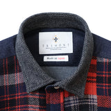 フロントパッチワークツイードシャツ【Made in Japan】