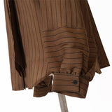 シアーストライプボウタイブラウス