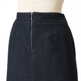 アーバンデニム台形ミモレスカート