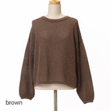 ラメ混メッシュニットプルオーバー