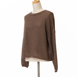 ラメ混メッシュニットプルオーバー