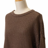 ラメ混メッシュニットプルオーバー