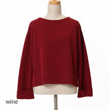 ボーダーミラノ脇釦ニット