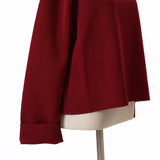 ボーダーミラノ脇釦ニット