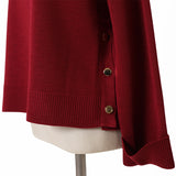 ボーダーミラノ脇釦ニット