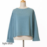 ボーダーミラノ脇釦ニット